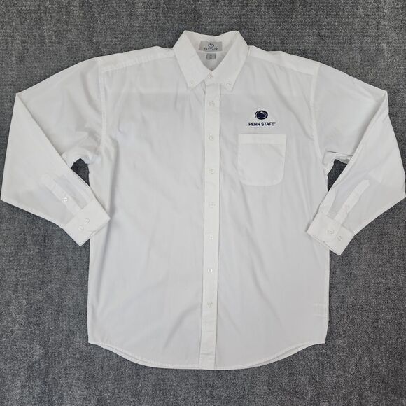 Penn State Nittany Lions Shirt Mens Large White Vantage Embroidered Button Down - Picture 1 of 16